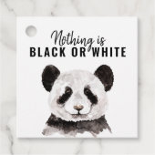 Étiquettes Cadeau Panda Funky Moderne Noir Et Blanc Avec Citation (Devant)