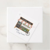 Étiquettes Cadeau Panier à fleurs Baby shower rose (En situation)