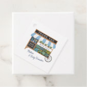 Étiquettes Cadeau Panier à fleurs Farmers Marché Baby shower bleu Fa (En situation)