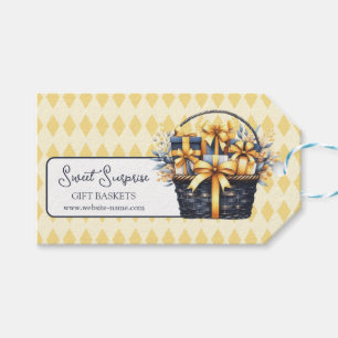 Étiquettes-cadeau Panier cadeau bleu jaune de la Marine