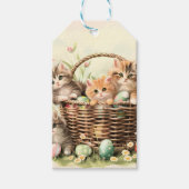 Étiquettes-cadeau Panier de Pâques de Chatte-Printemps (Devant)