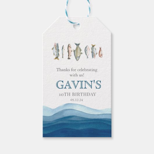 Étiquettes-cadeau Panneau d'accueil poisson, affiche d'accueil poiss (Devant)