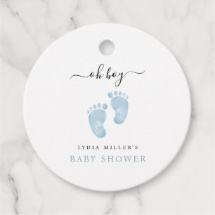 Étiquettes Cadeau Panneau de bienvenue pour bébé aux pieds bleus Bab