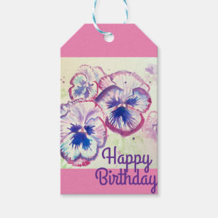 Étiquettes-cadeau Pansies Pansy Fleur violet Rose floral