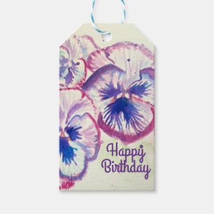 Étiquettes-cadeau Pansies Pansy Fleur violet Rose floral