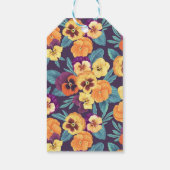Étiquettes-cadeau Pansies sur violet de prune (Dos)
