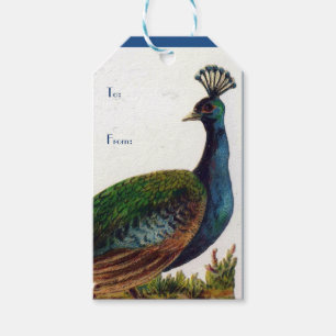 Étiquettes-cadeau Paon victorien vintage