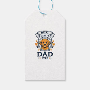 Étiquettes-cadeau Papa Bichon Frise pour toujours Empreintes de patt