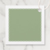 Étiquettes Cadeau Pape vert Sage picado inséparables mariage (Dos)