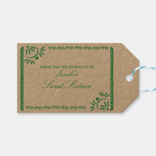 Étiquettes-cadeau Papel Picado Fiesta Sweet 16 Mexicaine N'importe q