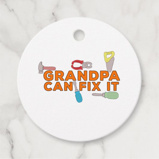 Étiquettes Cadeau Papi peut réparer ça (Devant)