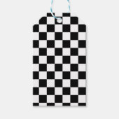 Étiquettes-cadeau Papier À damiers noir (Devant)