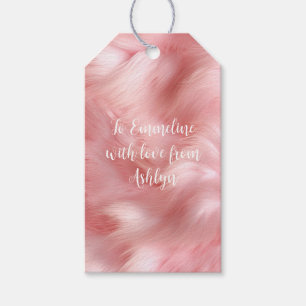Étiquettes-cadeau Papier à enveloppement de fourrure rose vif