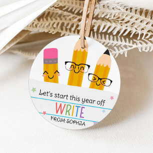 Étiquettes Cadeau Papier crayon de retour à l'école