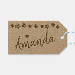 Étiquettes-cadeau Papier Kraft signature cadeau simple fait main