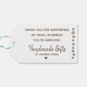 Étiquettes-cadeau Papier Kraft signature cadeau simple fait main (Dos Horizontal)