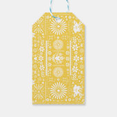 Étiquettes-cadeau Papier Mariage Blanc Jaune Picado Mexicain (Dos)