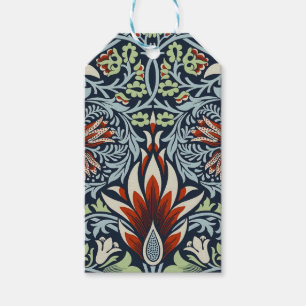 Étiquettes-cadeau Papier peint floral Morris Navy Blue Snakeshead