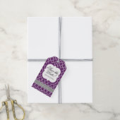 Étiquettes-cadeau Papier Quatrefoil blanc violet Enregistrer la bali (Avec de la ficelle)