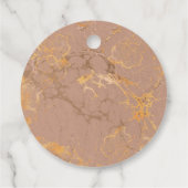 Étiquettes Cadeau Papillon Art Déco Pink Gold "Merci" Mariage (Dos)