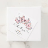 Étiquettes Cadeau Papillon Baby shower fille rose (En situation)