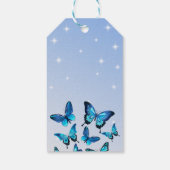 Étiquettes-cadeau Papillon bleu élégant avec étincelle (Dos)