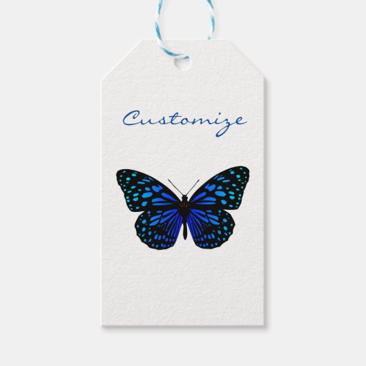 Étiquettes-cadeau Papillon bleu Thunder_Cove (Devant)