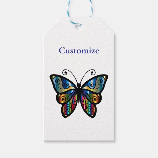 Étiquettes-cadeau Papillon Coloré Thunder_Cove (Devant)