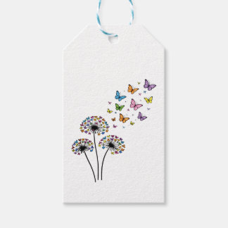 Étiquettes-cadeau Papillon de pissenlit en vol