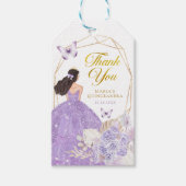 Étiquettes-cadeau Papillon floral violet de Boho Princesa Quinceañer (Devant)