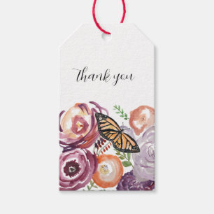 Étiquettes-cadeau Papillon Monarque Jardin Peinture Balises cadeaux