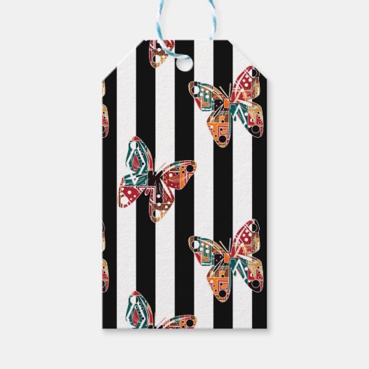 Étiquettes-cadeau Papillon multicolore (Devant)