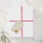 Étiquettes-cadeau Papillon orange moderne du milieu du siècle (Avec de la ficelle)