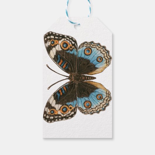 Étiquettes-cadeau Papillon Pansy Bleu (Dos)