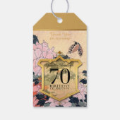 Étiquettes-cadeau Papillon Peonies 70e anniversaire Merci GTag (Dos)
