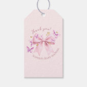 Étiquettes-cadeau Papillon Rose Bébé Fille (Devant)