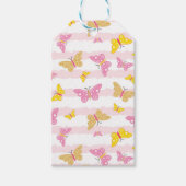 Étiquettes-cadeau Papillon rose et or (Devant)