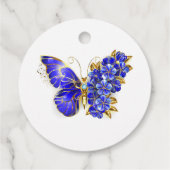 Étiquettes Cadeau Papillon Saphir Fleur (Dos)