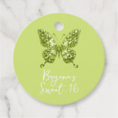 Étiquettes Cadeau Papillon vert en cristal Péridot Août Pierre d'Ann (Devant)