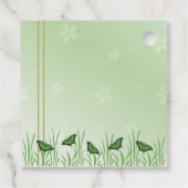 Étiquettes Cadeau Papillon vert sur vert clair - mariage merci (Dos)