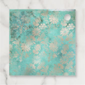 Étiquettes Cadeau Papillon vintage Iridescente et Damas (Dos)