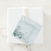 Étiquettes Cadeau Papillons bleus turquoises préférez les balises (En situation)