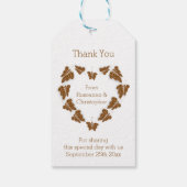 Étiquettes-cadeau Papillons couleur chocolat Mariage design (Dos)