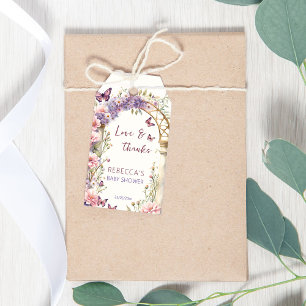 Étiquettes-cadeau Papillons de jardin enchantés baby shower faveur