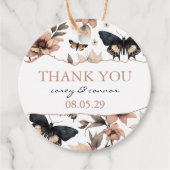 Étiquettes Cadeau Papillons floraux doux (Devant)