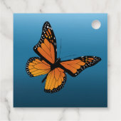 Étiquettes Cadeau Papillons Monarques Ombré Bleu (Dos)