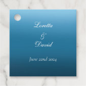 Étiquettes Cadeau Papillons Monarques Ombré Bleu (Devant)