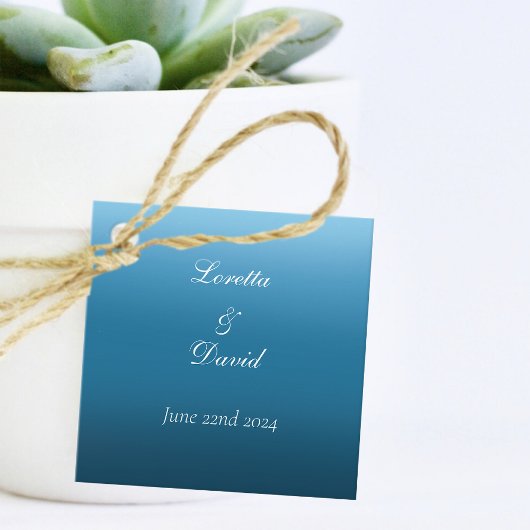 Étiquettes Cadeau Papillons Monarques Ombré Bleu