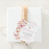 Étiquettes Cadeau Papillons Pretty Rose 1er 2e 3e 5e anniversaire (En situation)