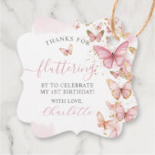 Étiquettes Cadeau Papillons Pretty Rose 1er 2e 3e 5e anniversaire (Dos)